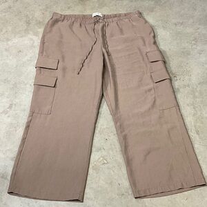 Abercrombie & Fitch Taupe Brown Wide Leg Cargo Pants